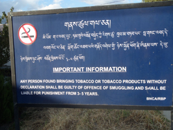 Att sälja tobak är olagligt i Bhutan