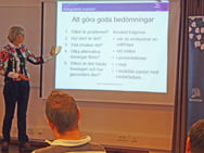 Margareta Ivarsson föreläser vid Svenska Handelshögskolan i Vasa, Finland